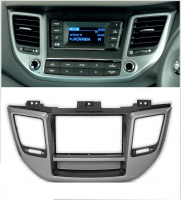 Переходная рамка для Hyundai Tucson III (черо-черная, с карманом, правый руль) (2015-2018) 2 DIN - купить в СarBaza Переходная рамка для Hyundai Tucson III (черо-черная, с карманом, правый руль) (2015-2018) 2 DIN - CarBaza