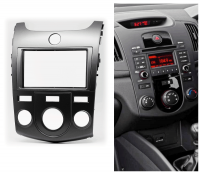 Переходная рамка для Kia Forte I (TD) (с кондиционером, черная) (2008-2013) 2 DIN - CarBaza