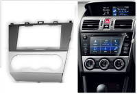 Переходная рамка для Subaru Crosstrek (черно-серебристый глянец) (2011+) 2 DIN - CarBaza