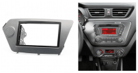 Переходная рамка для Kia K2 (серая) (2011-2017) 2 DIN - CarBaza