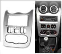 Переходная рамка для Renault Sandero I (серебристая) (2009-2014) 2 DIN - CarBaza