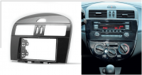 Переходная рамка для Nissan Tiida (C13) (с кондиционером, черный глянец) (2015-2018) 2 DIN - CarBaza