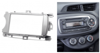 Переходная рамка для Toyota Yaris III Дорестайл (серебристая) (2010-2017) 2 DIN - CarBaza