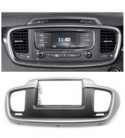Переходная рамка для Kia Sorento III (UM) (черно-серебристая) (2014+) 2 DIN - CarBaza