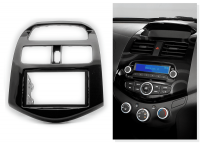 Переходная рамка для Holden Barina Spark (черная "рояльный лак") (2010+) 2 DIN - купить в СarBaza Переходная рамка для Holden Barina Spark (черная "рояльный лак") (2010+) 2 DIN - CarBaza