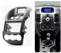 Переходная рамка для Ford Ranger III (с климат-контролем, черная) (2011-2015) 2 DIN - CarBaza