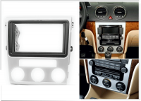 Переходная рамка для Volkswagen Lavida (серебристая, c климат-контролем) (2008-2012) 2 DIN - CarBaza