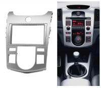 Переходная рамка для Kia Cerato II (TD) (с климат-контролем, серебристая) (2008-2013) 2 DIN - купить в СarBaza Переходная рамка для Kia Cerato II (TD) (с климат-контролем, серебристая) (2008-2013) 2 DIN - CarBaza