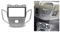 Переходная рамка для Ford Fiesta VI (серебристая) (2008-2017) 2 DIN - CarBaza