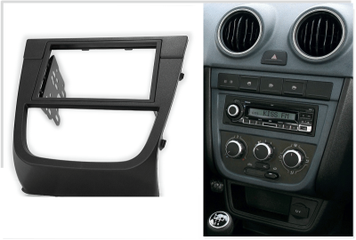 Переходная рамка для Volkswagen Voyage (черная) (2008+) 2 DIN - CarBaza, характеристики