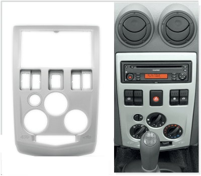 Переходная рамка для Dacia Logan I (серая) (2004-2012) 2 DIN - CarBaza, характеристики