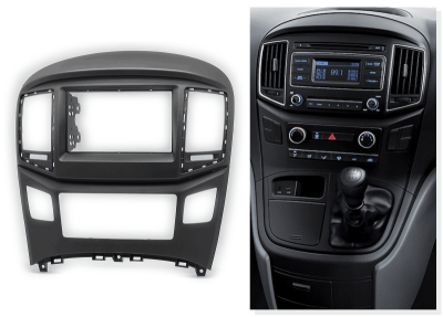 Переходная рамка для Hyundai i800 (черная) (2015+) 2 DIN - CarBaza, характеристики